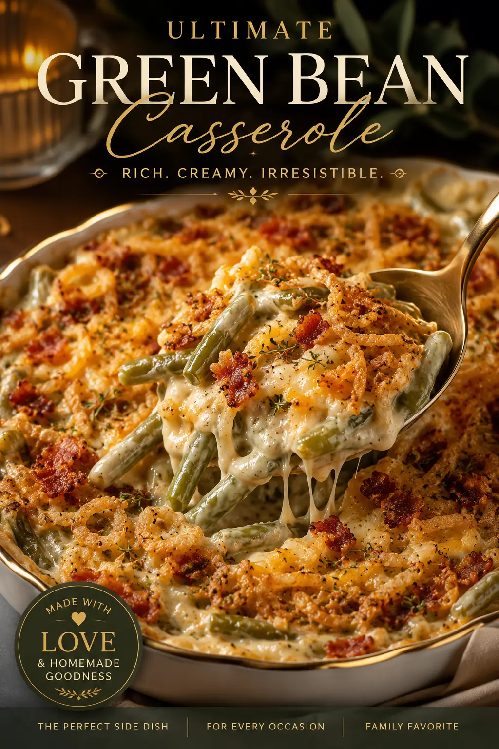 Ultimate Cheesy Green Bean Casserole